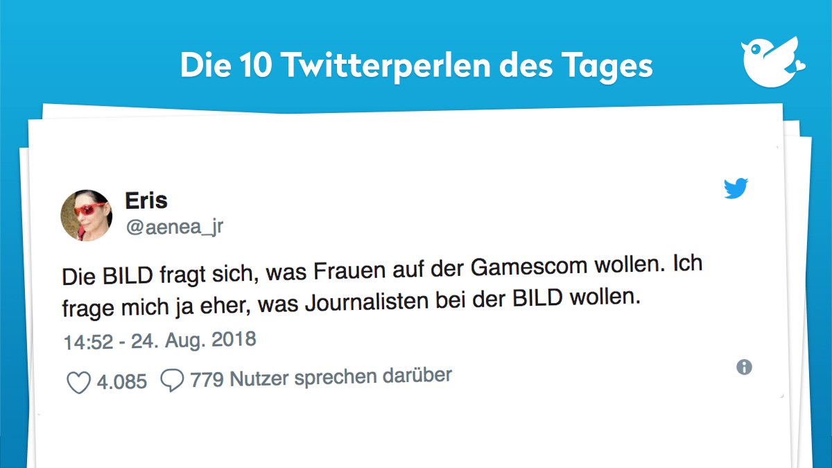 Eris@aenea_jr Die BILD fragt sich, was Frauen auf der Gamescom wollen. Ich frage mich ja eher, was Journalisten bei der BILD wollen.