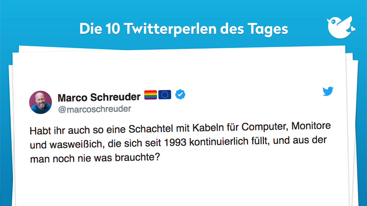 Habt ihr auch so eine Schachtel mit Kabeln für Computer, Monitore und wasweißich, die sich seit 1993 kontinuierlich füllt, und aus der man noch nie was brauchte?