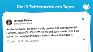 An die Sackratte, die mein Handy geklaut hat: überdenke dein Handeln, schau Dir JOHN WICK an und dann melde dich. Hab