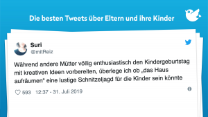 Familienleben: Während andere Mütter völlig enthusiastisch den Kindergeburtstag mit kreativen Ideen vorbereiten, überlege ich ob „das Haus aufräumen“ eine lustige Schnitzeljagd für die Kinder sein könnte
