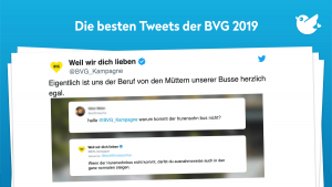 Die besten Tweets der BVG 2019: Eigentlich ist uns der Beruf von den Müttern unserer Busse herzlich egal.