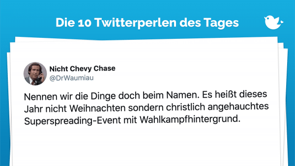 Nennen wir die Dinge doch beim Namen. Es heißt dieses Jahr nicht Weihnachten sondern christlich angehauchtes Superspreading-Event mit Wahlkampfhintergrund.