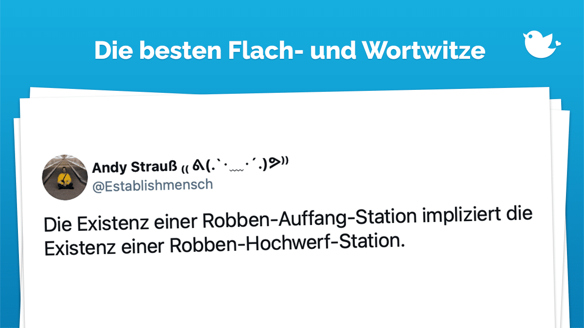 Flachwitz-Freitag: Die Existenz einer Robben-Auffang-Station impliziert die Existenz einer Robben-Hochwerf-Station.