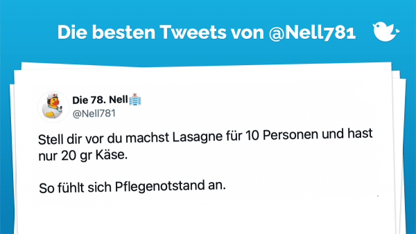 Stell dir vor du machst Lasagne für 10 Personen und hast nur 20 gr Käse. So fühlt sich Pflegenotstand an.