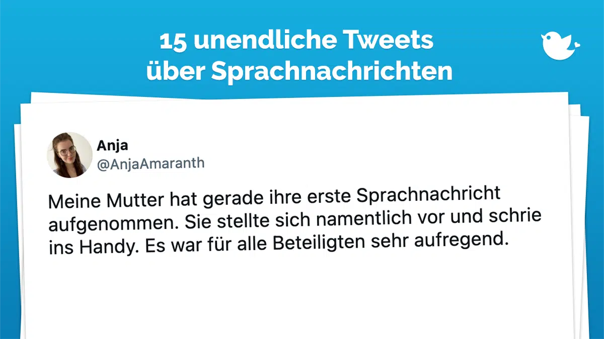 Meine Mutter hat gerade ihre erste Sprachnachricht aufgenommen. Sie stellte sich namentlich vor und schrie ins Handy. Es war für alle Beteiligten sehr aufregend.