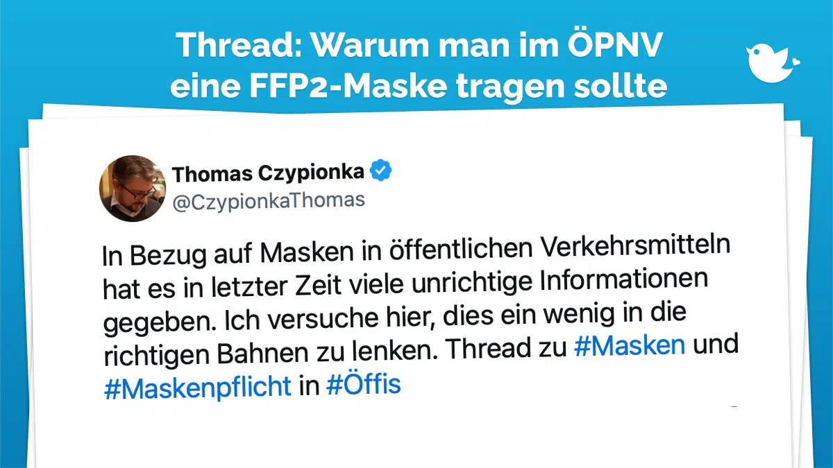 In Bezug auf Masken in öffentlichen Verkehrsmitteln hat es in letzter Zeit viele unrichtige Informationen gegeben. Ich versuche hier, dies ein wenig in die richtigen Bahnen zu lenken. Thread zu #Masken und #Maskenpflicht in #Öffis