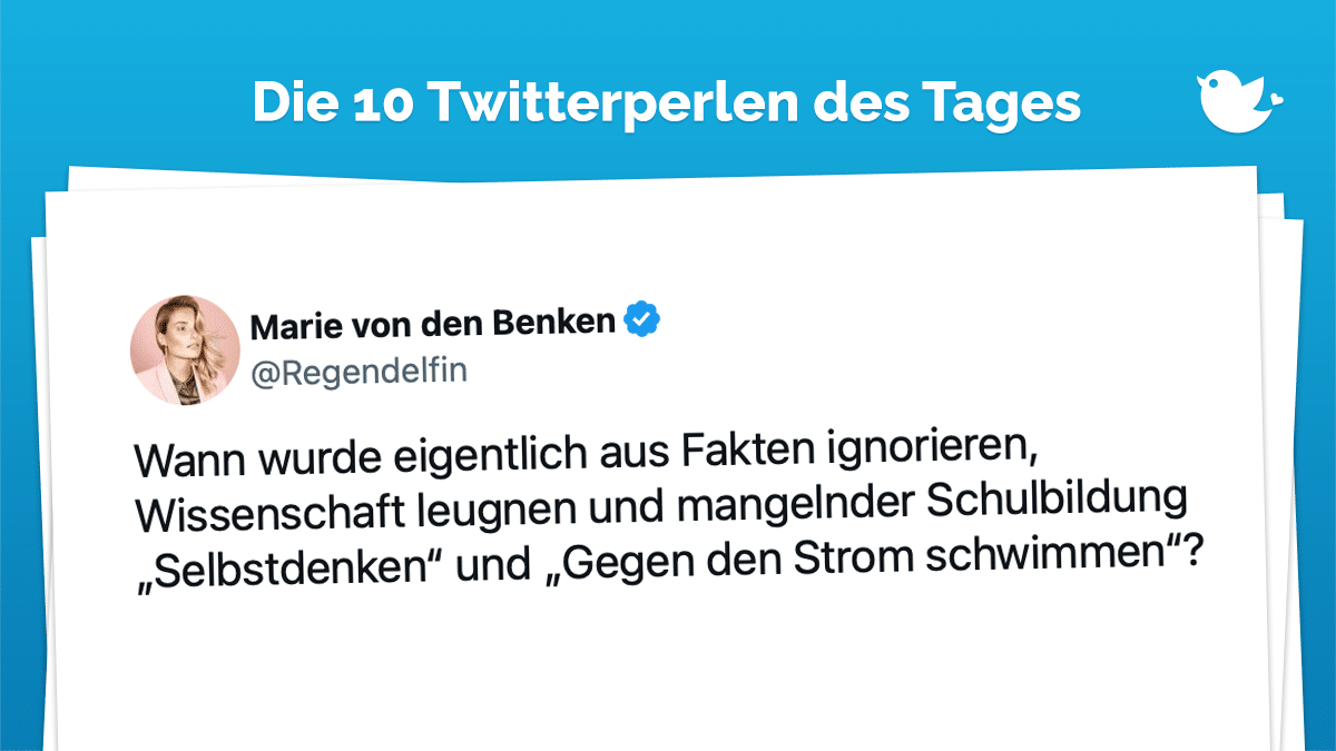 Wann wurde eigentlich aus Fakten ignorieren, Wissenschaft leugnen und mangelnder Schulbildung „Selbstdenken“ und „Gegen den Strom schwimmen“?