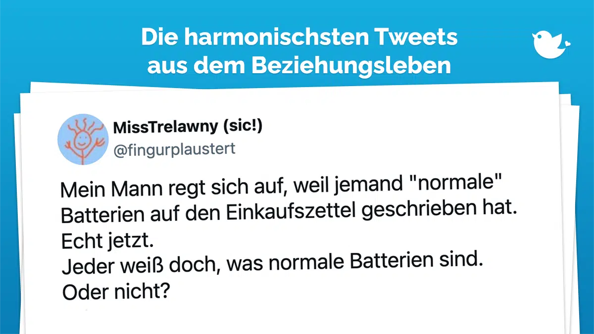 Mein Mann regt sich auf, weil jemand "normale" Batterien auf den Einkaufszettel geschrieben hat. Echt jetzt. Jeder weiß doch, was normale Batterien sind. Oder nicht?