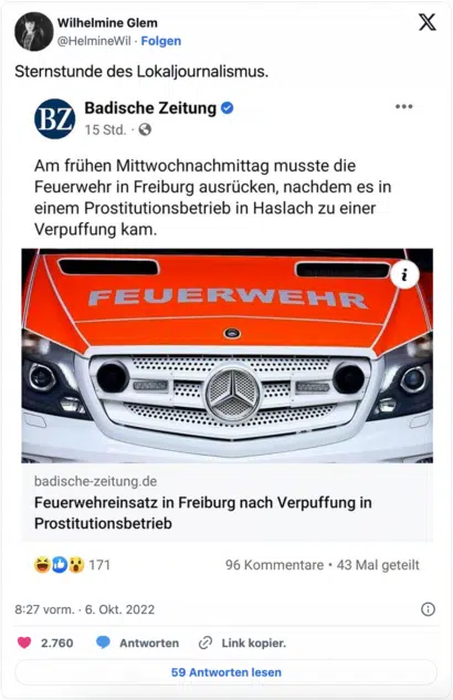 Sternstunde des Lokaljournalismus.