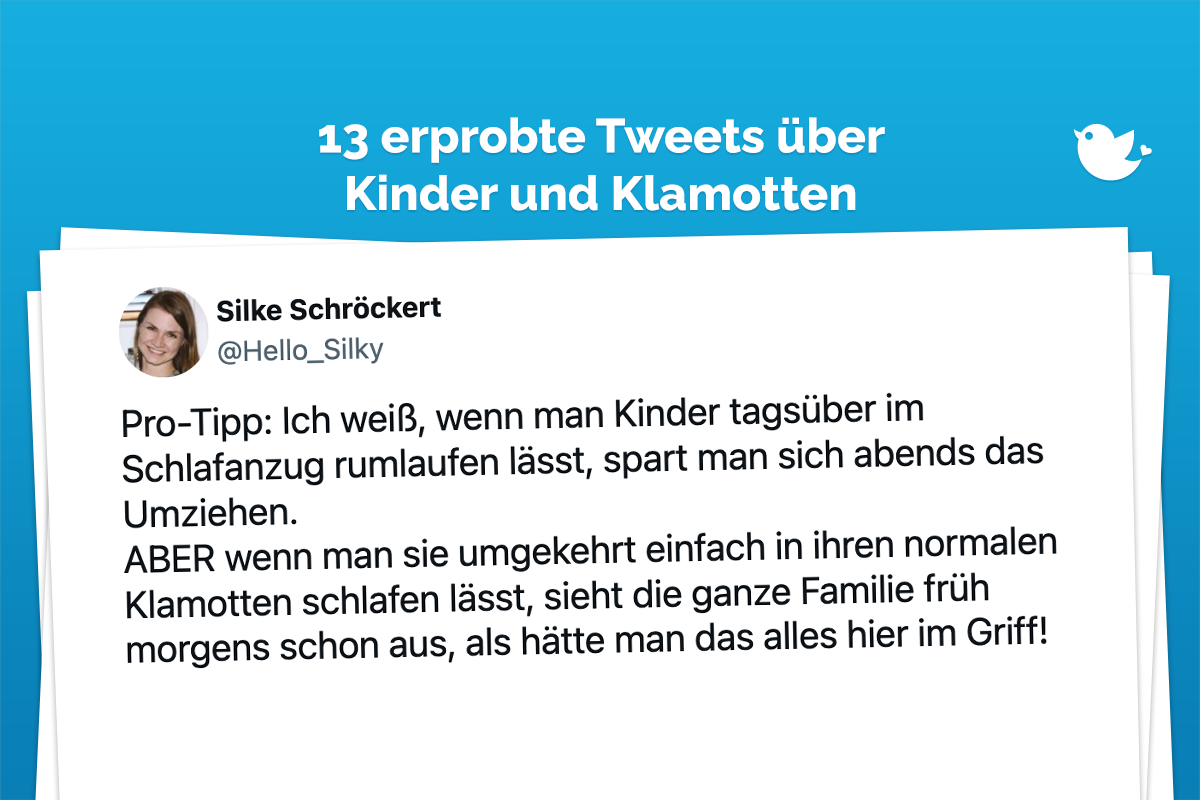 Kinder und Klamotten: Pro-Tipp: Ich weiß, wenn man Kinder tagsüber im Schlafanzug rumlaufen lässt, spart man sich abends das Umziehen. ABER wenn man sie umgekehrt einfach in ihren normalen Klamotten schlafen lässt, sieht die ganze Familie früh morgens schon aus, als hätte man das alles hier im Griff!