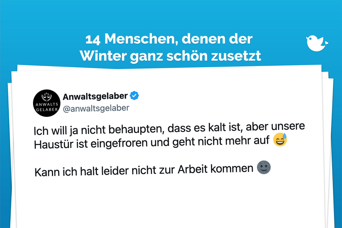 Ich will ja nicht behaupten, dass es kalt ist, aber unsere Haustür ist eingefroren und geht nicht mehr auf 😅 Kann ich halt leider nicht zur Arbeit kommen 🌚