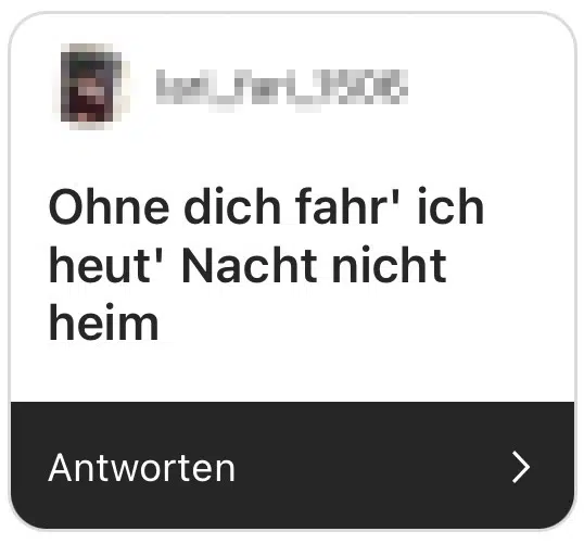 ohne dich fahr ich heut nacht nicht heim