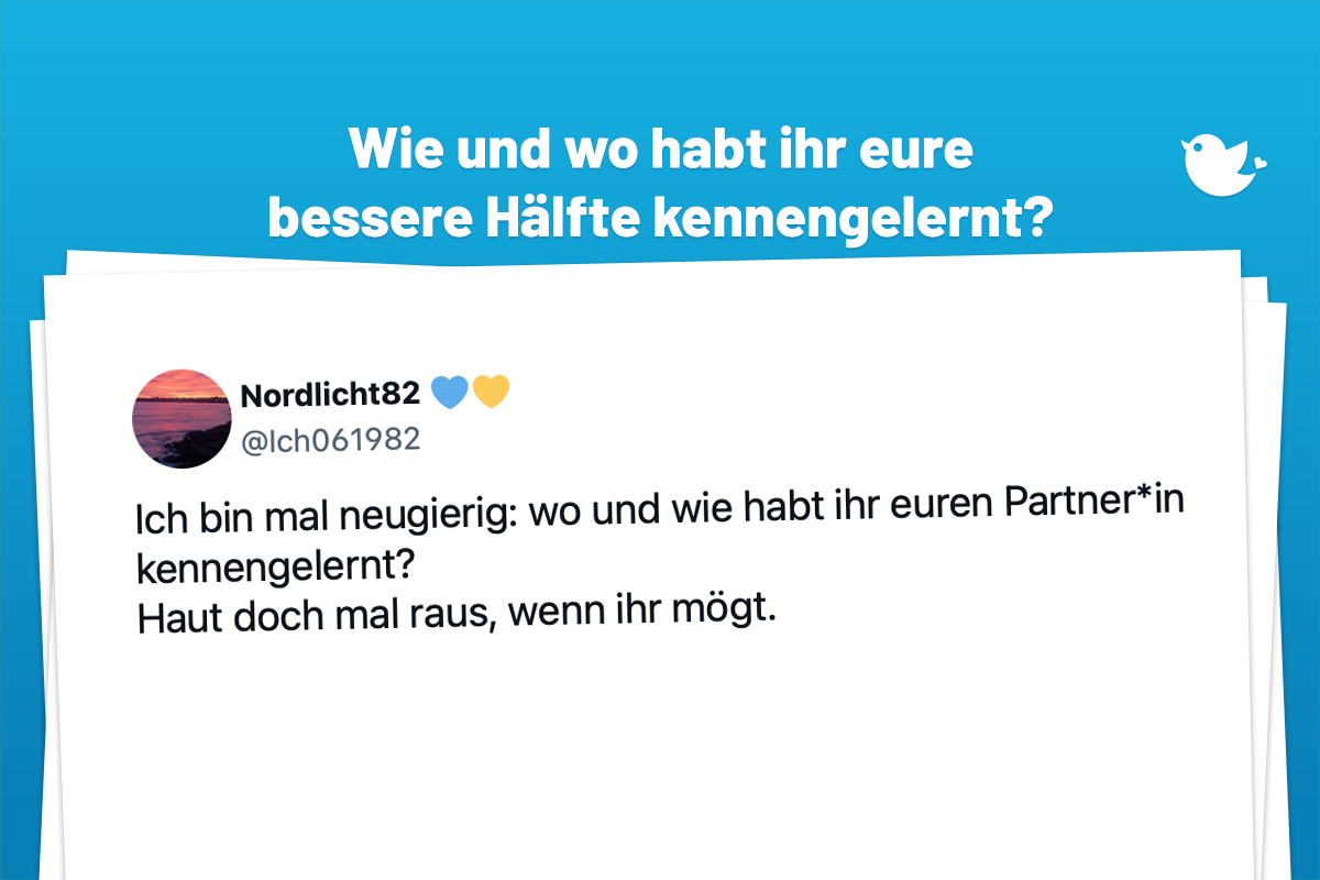 Ich bin mal neugierig: wo und wie habt ihr euren Partner*in kennengelernt? Haut doch mal raus, wenn ihr mögt. — Nordlicht82 💙💛 (@Ich061982) November 29, 2023