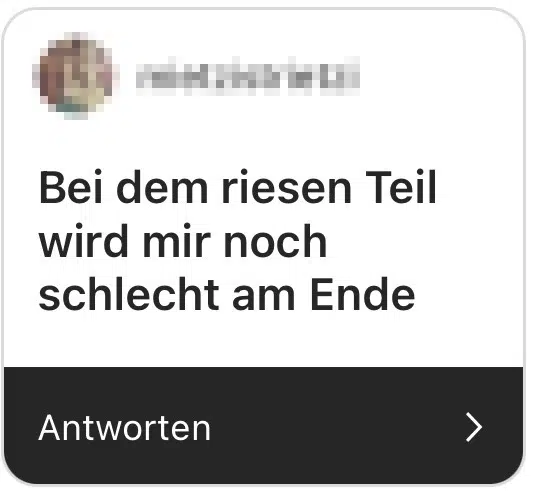 bei dem riesen Teil wird mir noch schlecht am ende