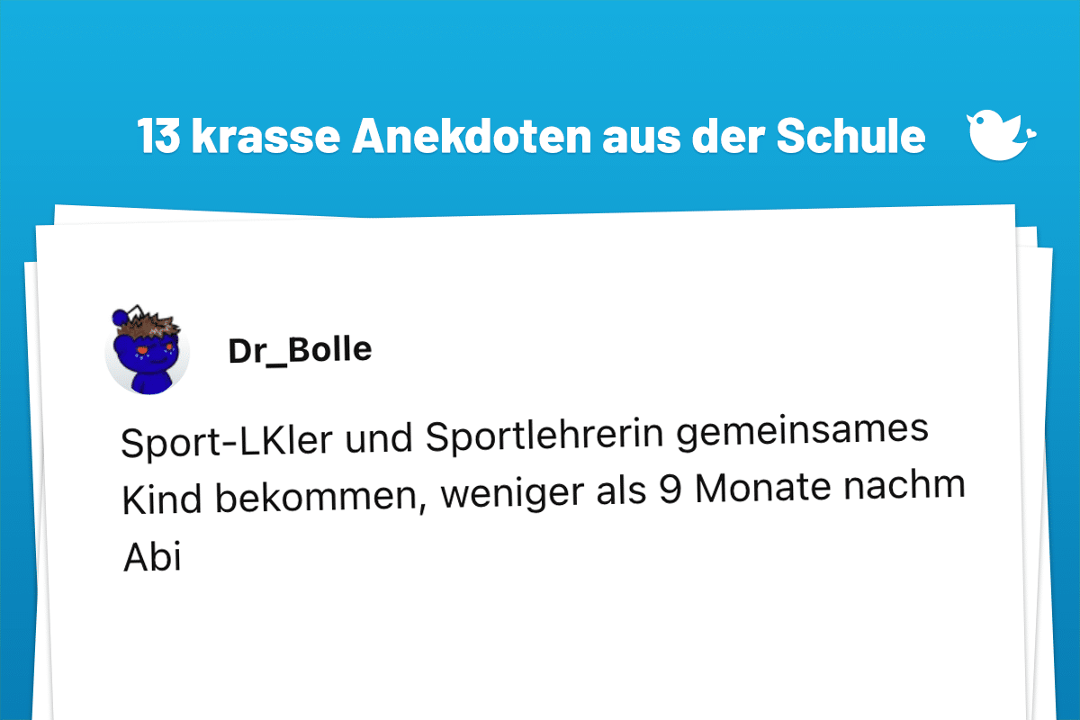 Sport-LKler und Sportlehrerin gemeinsames Kind bekommen, weniger als 9 Monate nachm Abi