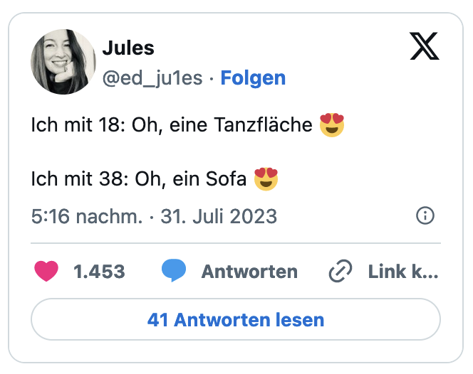 0h, eine Tanzfläche Ich mit 38: 0h, ein Sofa