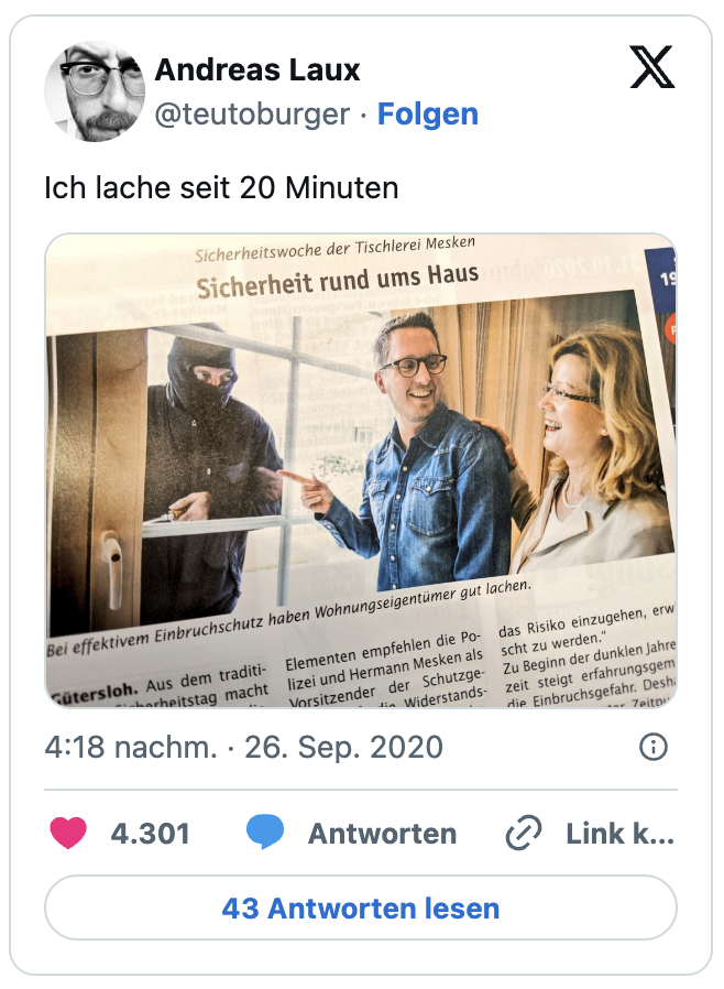 Ich lache seit 20 Minuten