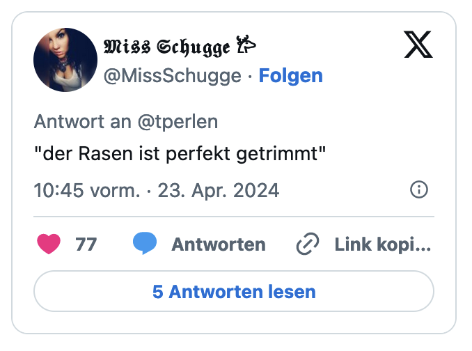 der Rasen ist perfekt getrimmt