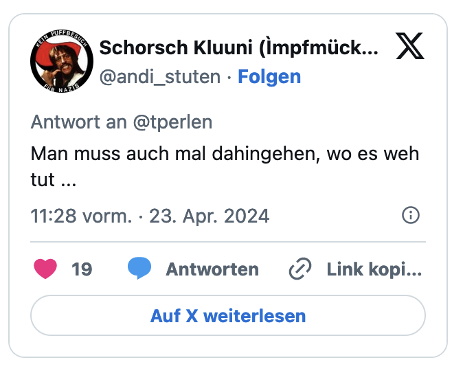 Man muss auch mal dahingehen, wo es weh tut