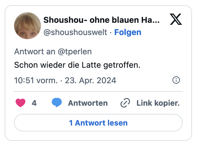 Schon wieder die Latte getroffen.