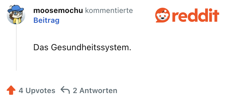 Das Gesundheitssystem.