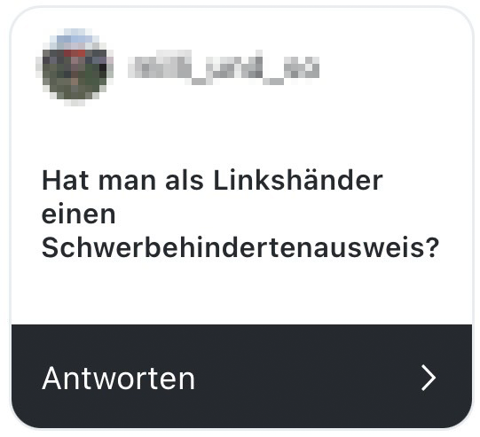 Hat man als linkshänder einen schwerbehindertenausweis?