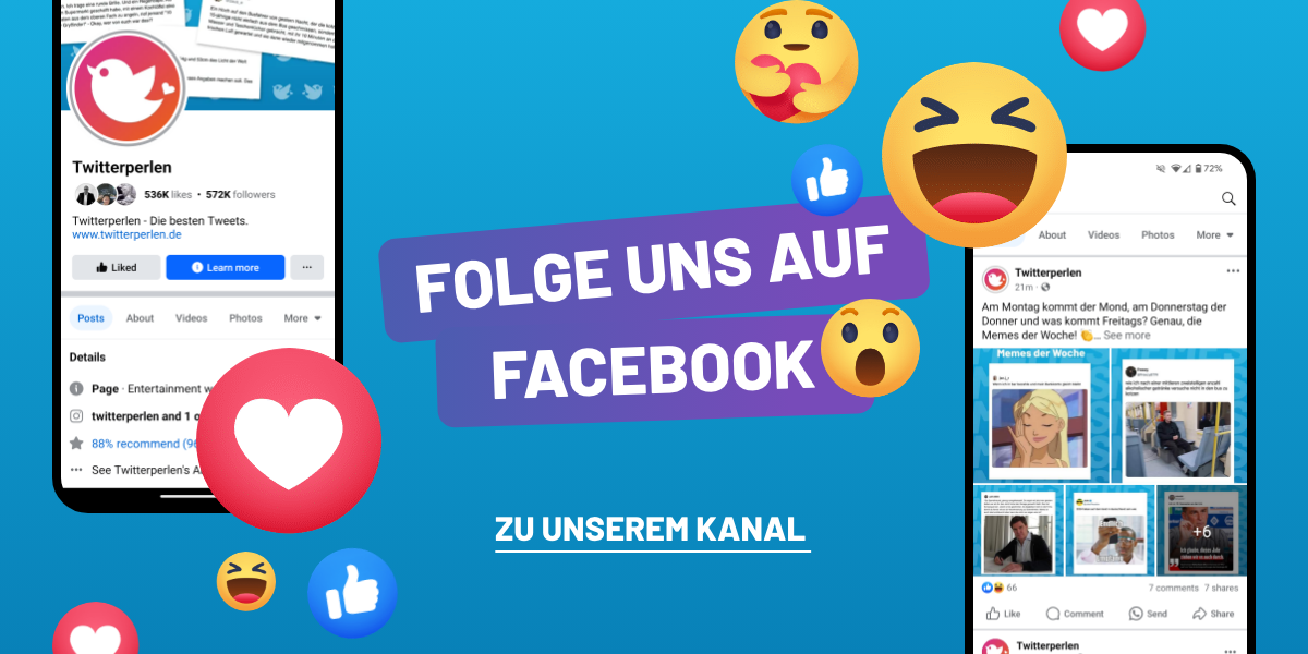 Twitterperlen sind auch auf Facebook. Hier geht's zu unserem Kanal!