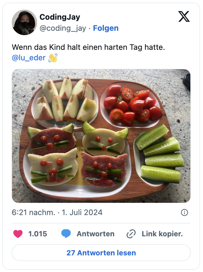Wenn das Kind halt einen harten Tag hatte. 
@lu_eder
 👋