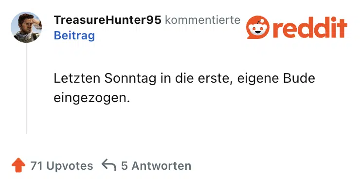Letzten Sonntag in die erste, eigene Bude eingezogen.