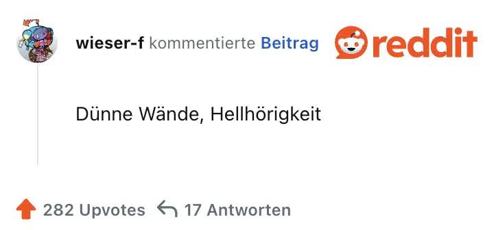 Dünne Wände, Hellhörigkeit