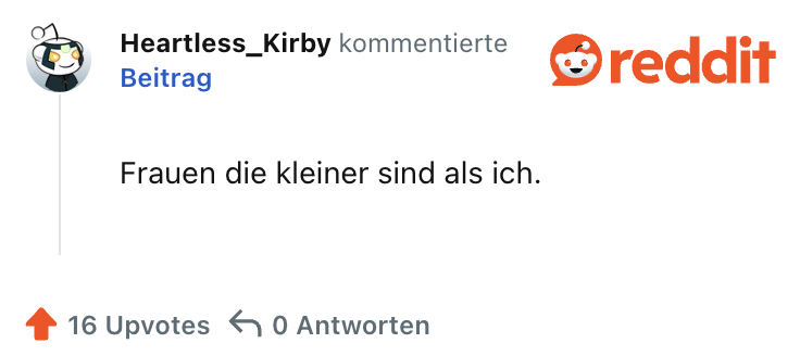 Frauen die kleiner sind als ich.