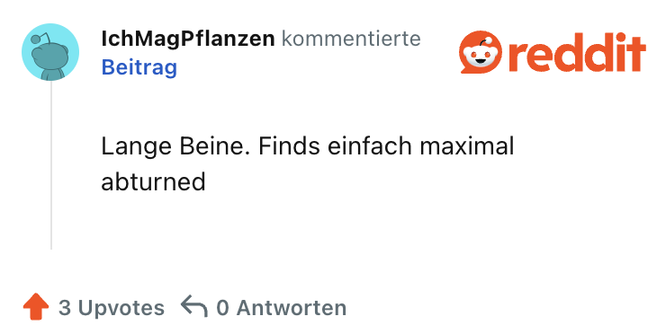 Lange Beine. Finds einfach maximal abturned