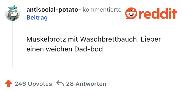 Muskelprotz mit Waschbrettbauch. Lieber einen weichen Dad-bod