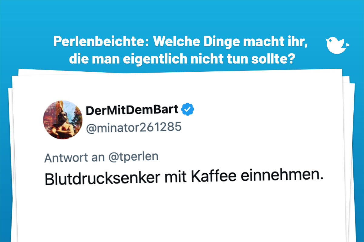 Blutdrucksenker mit Kaffee einnehmen.