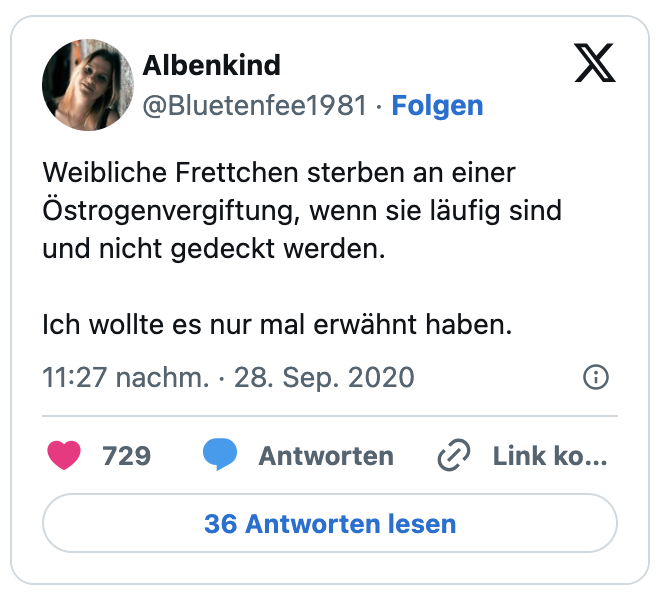 Weibliche Frettchen sterben an einer Östrogenvergiftung, wenn sie läufig sind und nicht gedeckt werden.

Ich wollte es nur mal erwähnt haben.