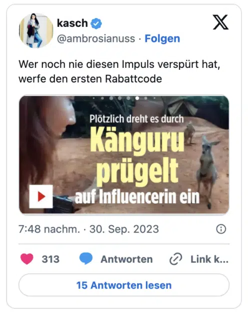 Wer noch nie diesen Impuls verspürt hat, werfe den ersten Rabattcode 