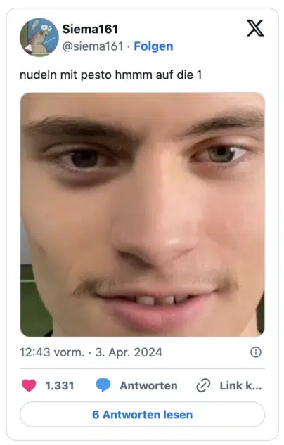 nudeln mit pesto hmmm auf die 1
