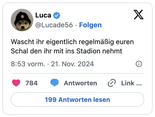Wascht ihr eigentlich regelmäßig euren Schal den ihr mit ins Stadion nehmt