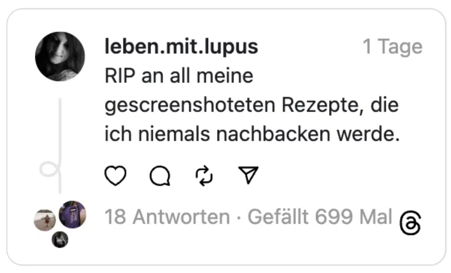 RIP an all meine gescreenshoteten Rezepte, die ich niemals nachbacken werde.