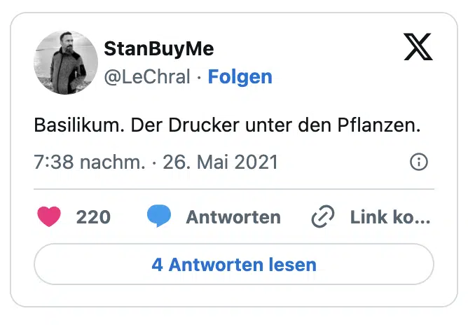 Basilikum. Der Drucker unter den Pflanzen.
