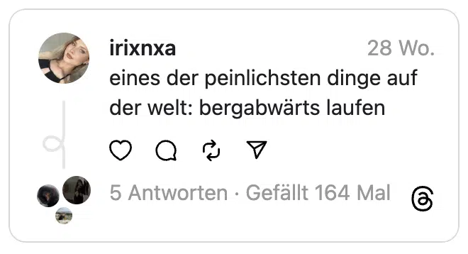 eines der peinlichsten dinge auf der welt: bergabwärts laufen