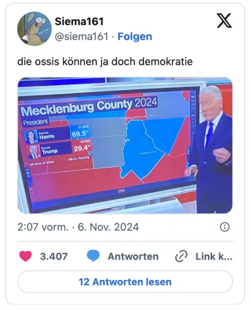 die ossis können ja doch demokratie pic.twitter.com/WOJjjGXMMk
— Siema161 (@siema161)

