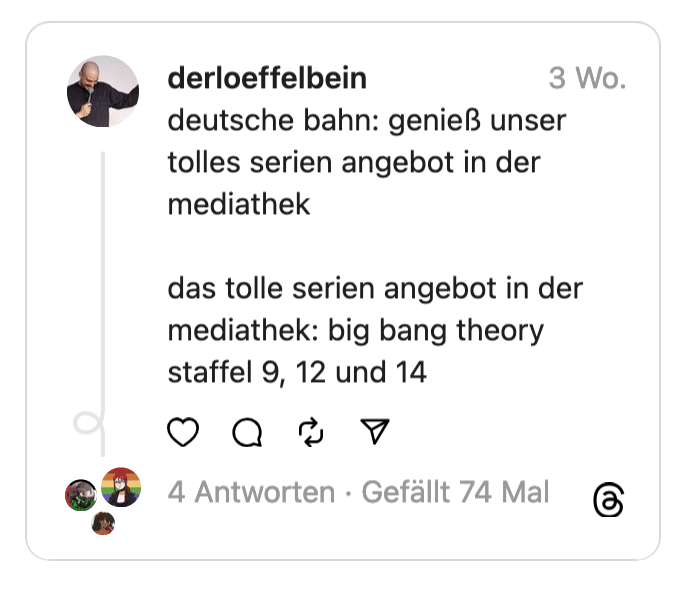 deutsche bahn: genieß unser tolles serien angebot in der mediathek das tolle serien angebot in der mediathek: big bang theory staffel 9, 12 und 14