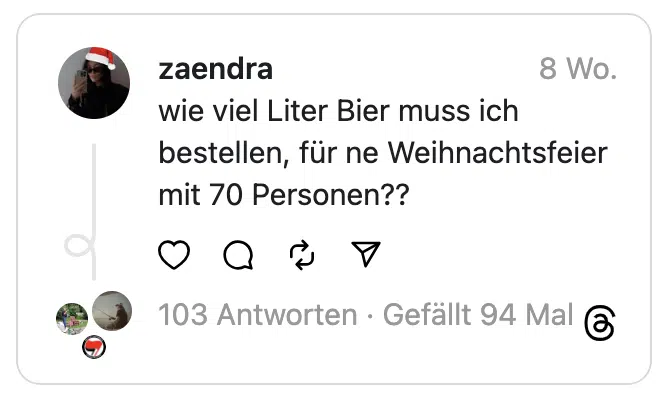 wie viel Liter Bier muss ich bestellen, für ne Weihnachtsfeier mit 70 Personen??
