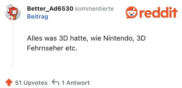 Alles was 3D hatte, wie Nintendo, 3D Fehrnseher etc.