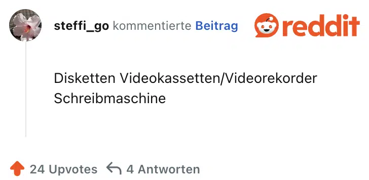 Disketten Videokassetten/Videorekorder Schreibmaschine