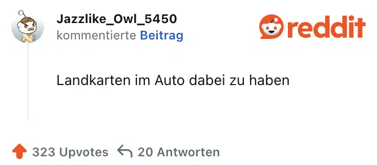 Landkarten im Auto dabei zu haben