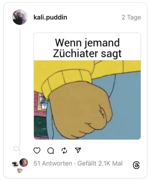 Wenn jemand Züchiater sagt