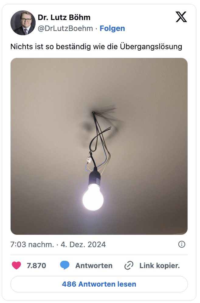 Nichts ist so beständig wie die Übergangslösung