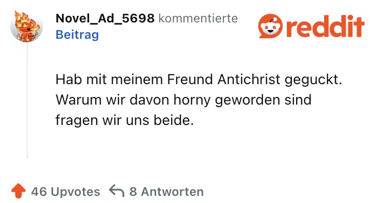 Hab mit meinem Freund Antichrist geguckt. Warum wir davon horny geworden sind fragen wir uns beide.